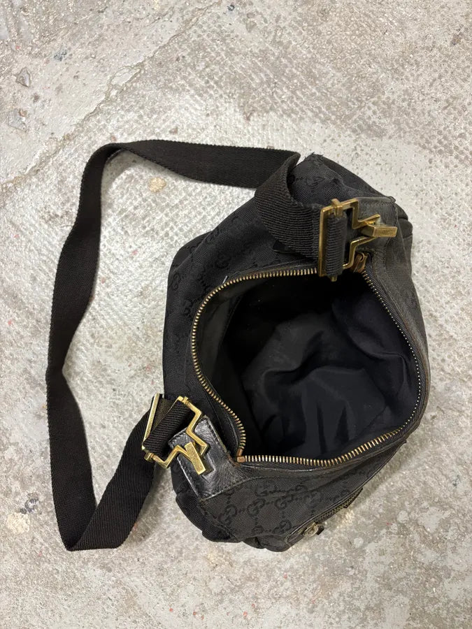 2000s Gucci Black Monogram Shoulder Bag  (OS) bAzltFI 5