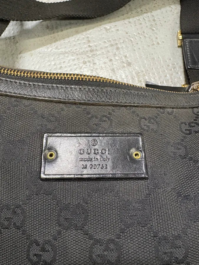 2000s Gucci Black Monogram Shoulder Bag  (OS) bAzltFI 8