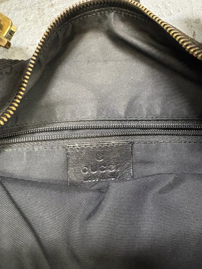 2000s Gucci Black Monogram Shoulder Bag  (OS) bAzltFI 9