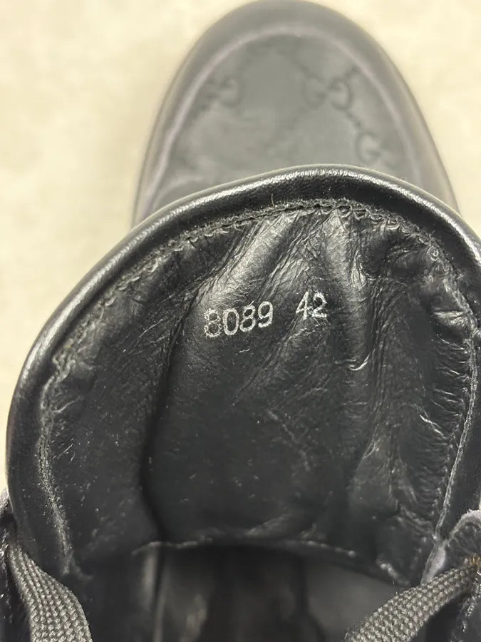 2000s Gucci Black Monogrammed High Sneakers RHejRKl 8