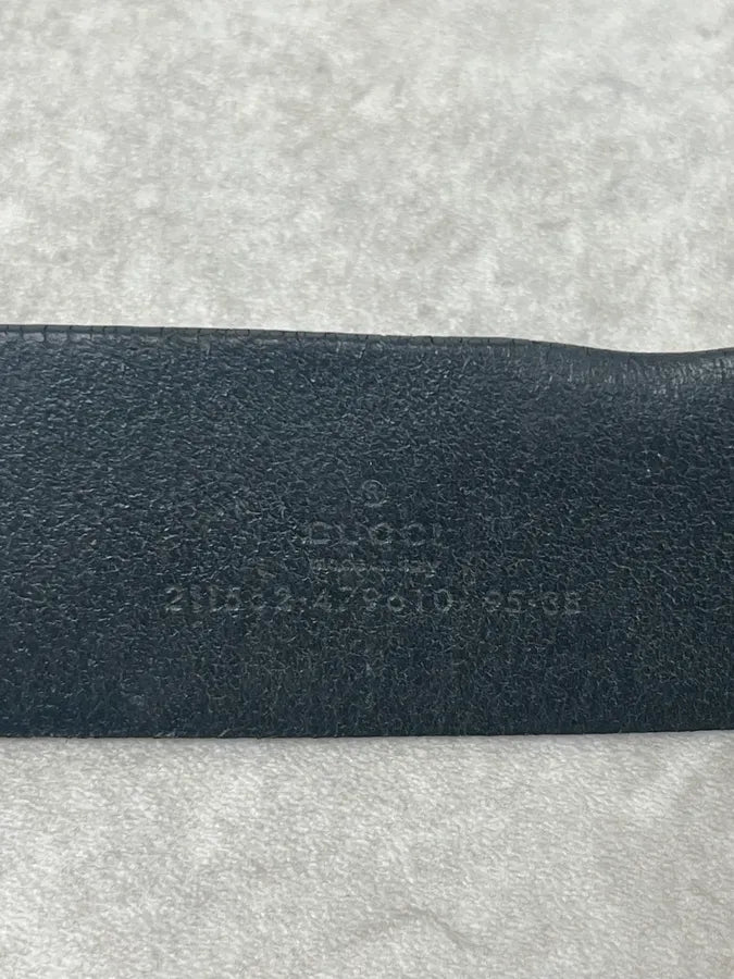 2000s Gucci Black Monogrammed Italian Leather Belt ZnqPzHG 5