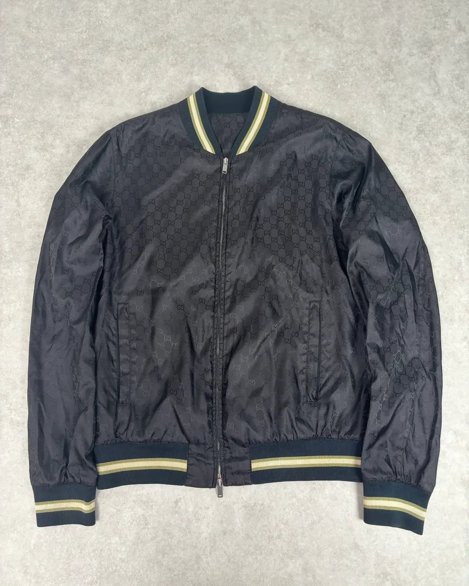 2000s Gucci Black Monogrammed Light Windbreaker Jacket BKuDxLJ 0