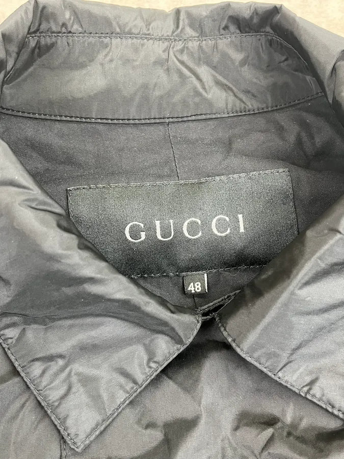 1990s Gucci Black Nylon Belted Long Harrington Jacket by Tom Ford QuniHAl 8