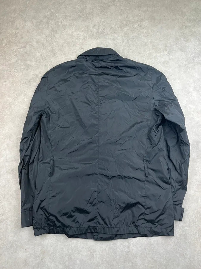 1990s Gucci Black Nylon Belted Long Harrington Jacket by Tom Ford QuniHAl 5