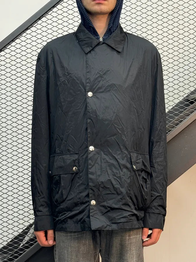 1990s Gucci Black Nylon Belted Long Harrington Jacket by Tom Ford QuniHAl 1