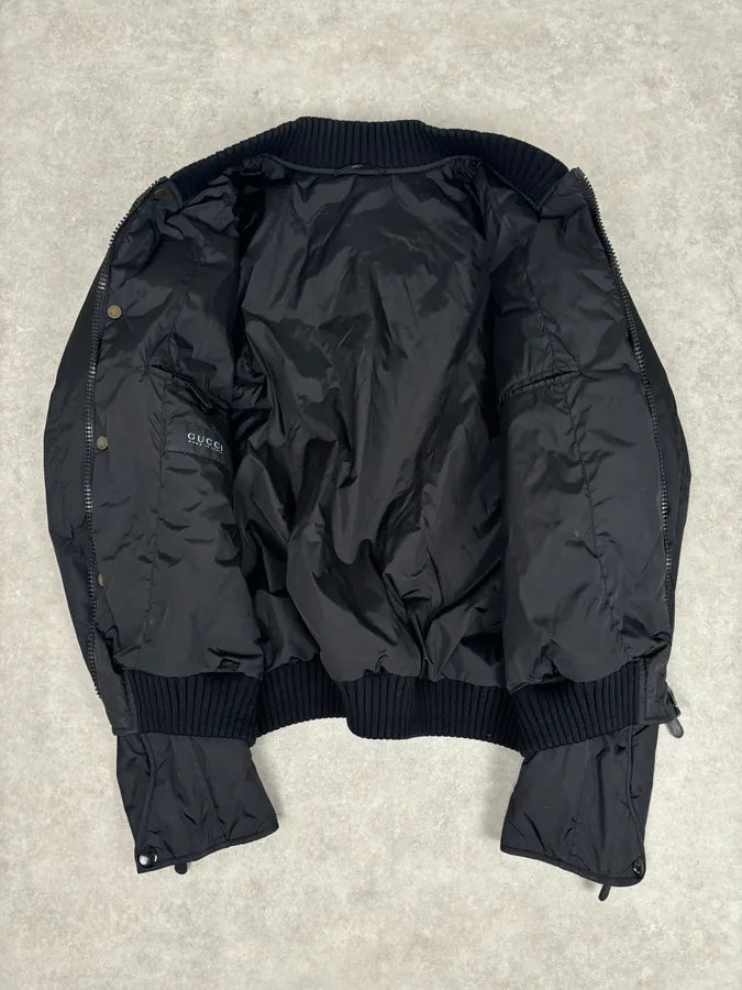 AW2008 Gucci Black Nylon Bomber Jacket OmdbheS 6