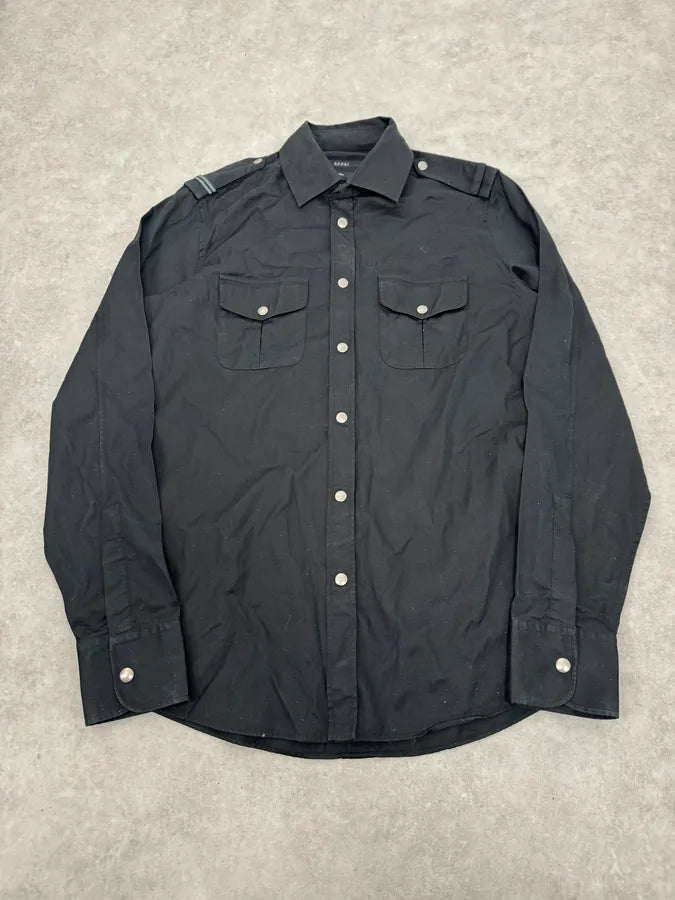 2000s Gucci Black Officer Shirt WXmpIHQ 0