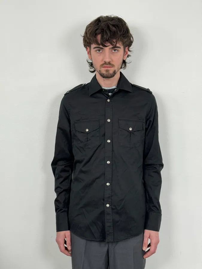 2000s Gucci Black Officer Shirt WXmpIHQ 1