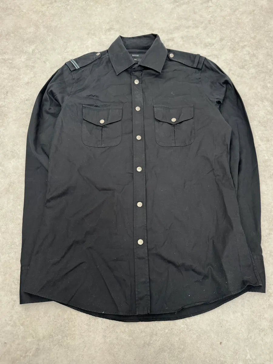 2000s Gucci Black Officer Shirt WXmpIHQ 3