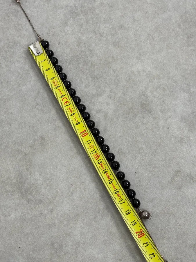 2000s Gucci Black Onyx Silver Ball Charm Bracelet JyWWEEn 6