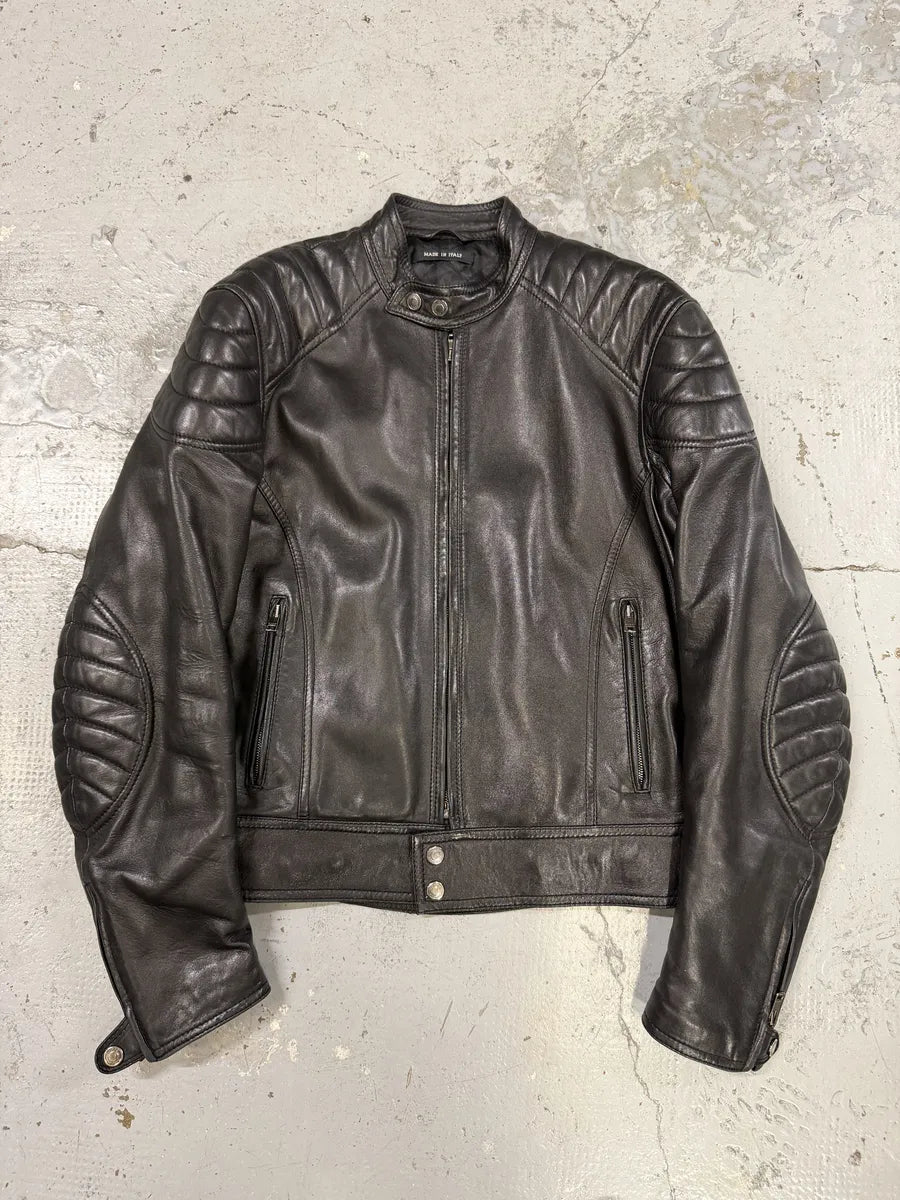2000s Gucci Black Padded Biker Leather Jacket by Tom Ford sUUZtdn 0
