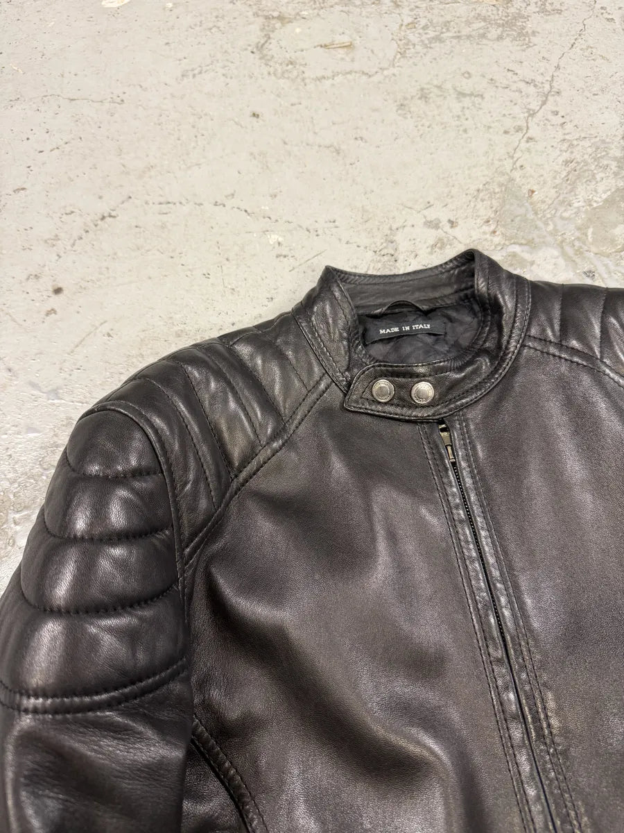 2000s Gucci Black Padded Biker Leather Jacket by Tom Ford sUUZtdn 10