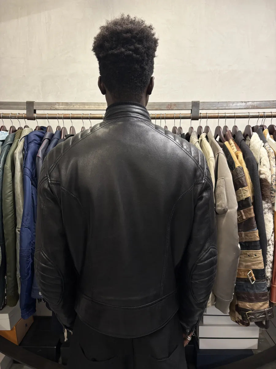 2000s Gucci Black Padded Biker Leather Jacket by Tom Ford sUUZtdn 2