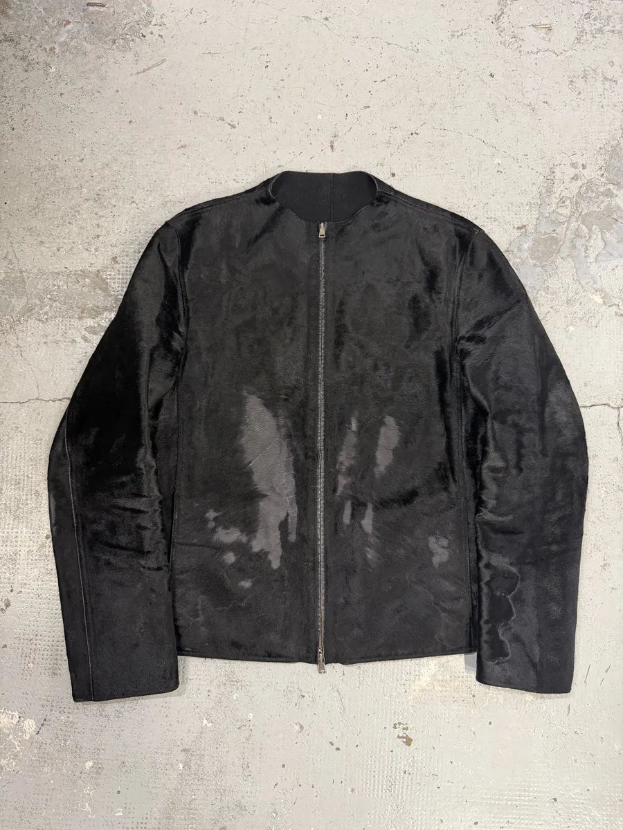 2000s Gucci Black Pony Hair Leather Jacket by Tom Ford atlcrxB 0