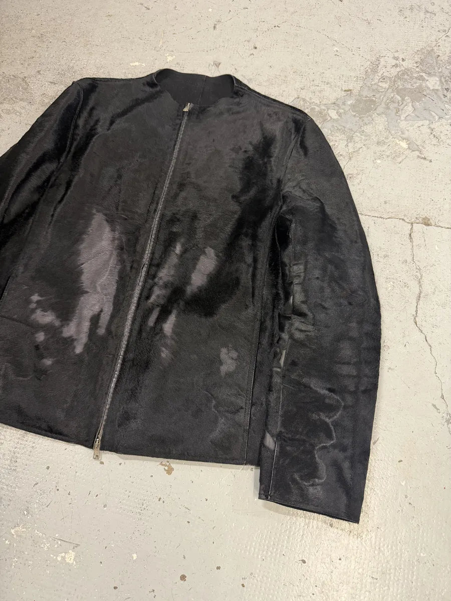 2000s Gucci Black Pony Hair Leather Jacket by Tom Ford atlcrxB 2