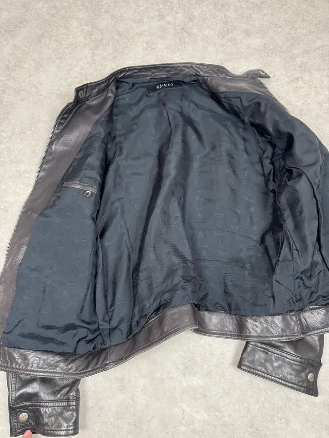 2000s Gucci Black Premium Biker Leather Jacket TTpDpTM 6