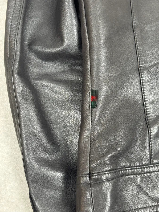 2000s Gucci Black Premium Biker Leather Jacket TTpDpTM 8