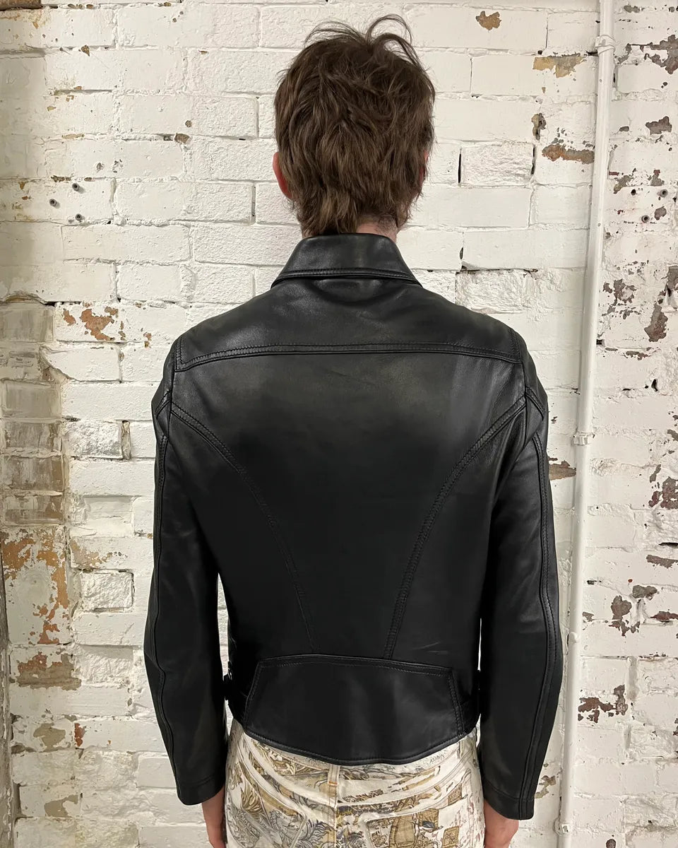 2000s Gucci Black Premium Biker Leather Jacket XlBeNpf 2