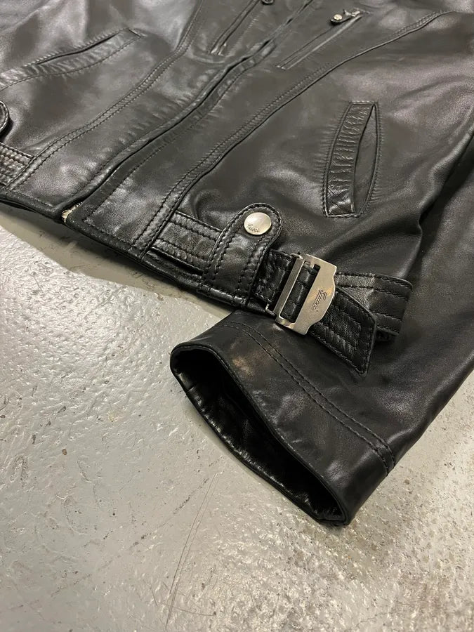 2000s Gucci Black Premium Biker Leather Jacket XlBeNpf 5