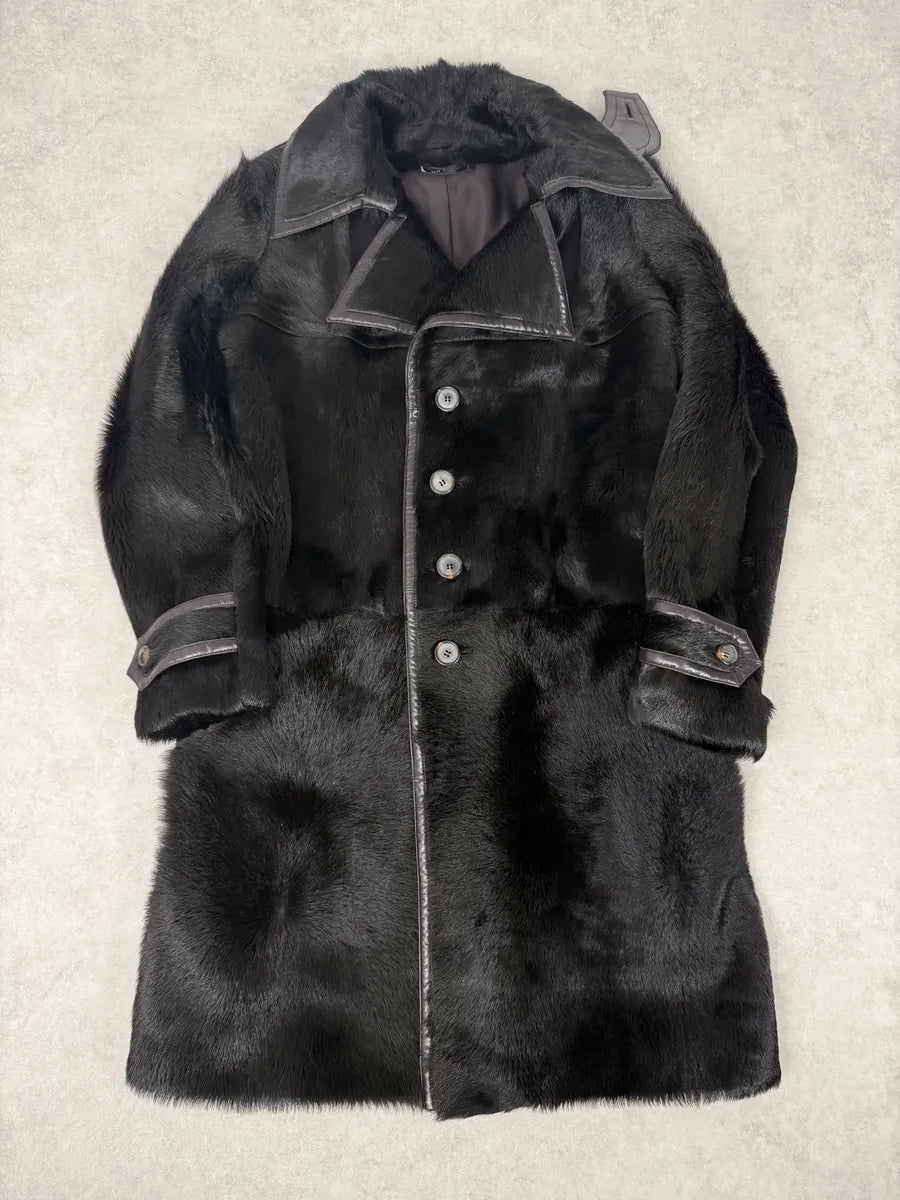 2000s Gucci Black Premium Fur Long Royal Coat XKxlxOn 0