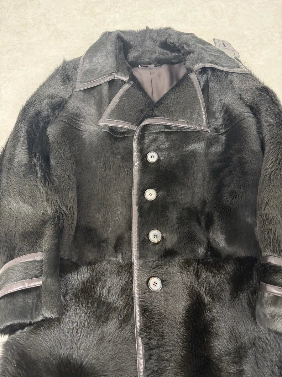 2000s Gucci Black Premium Fur Long Royal Coat XKxlxOn 11