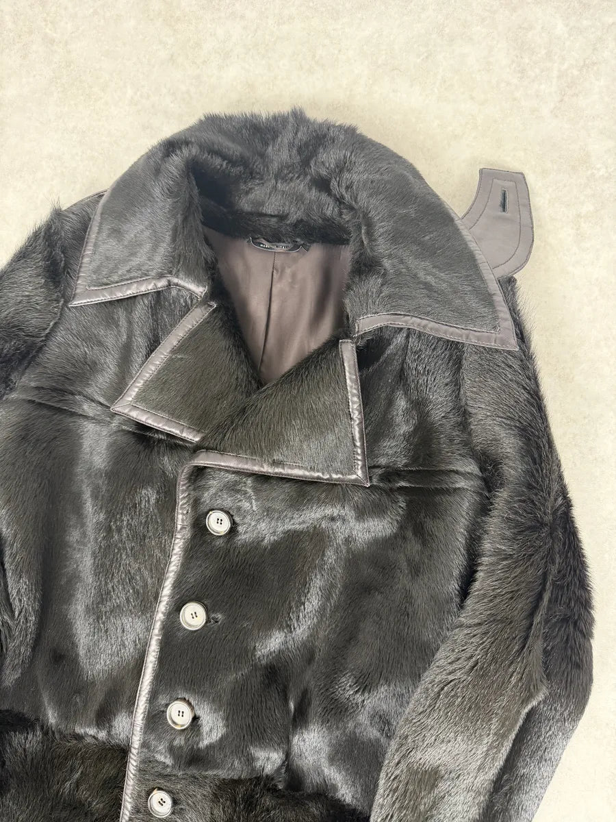 2000s Gucci Black Premium Fur Long Royal Coat XKxlxOn 12