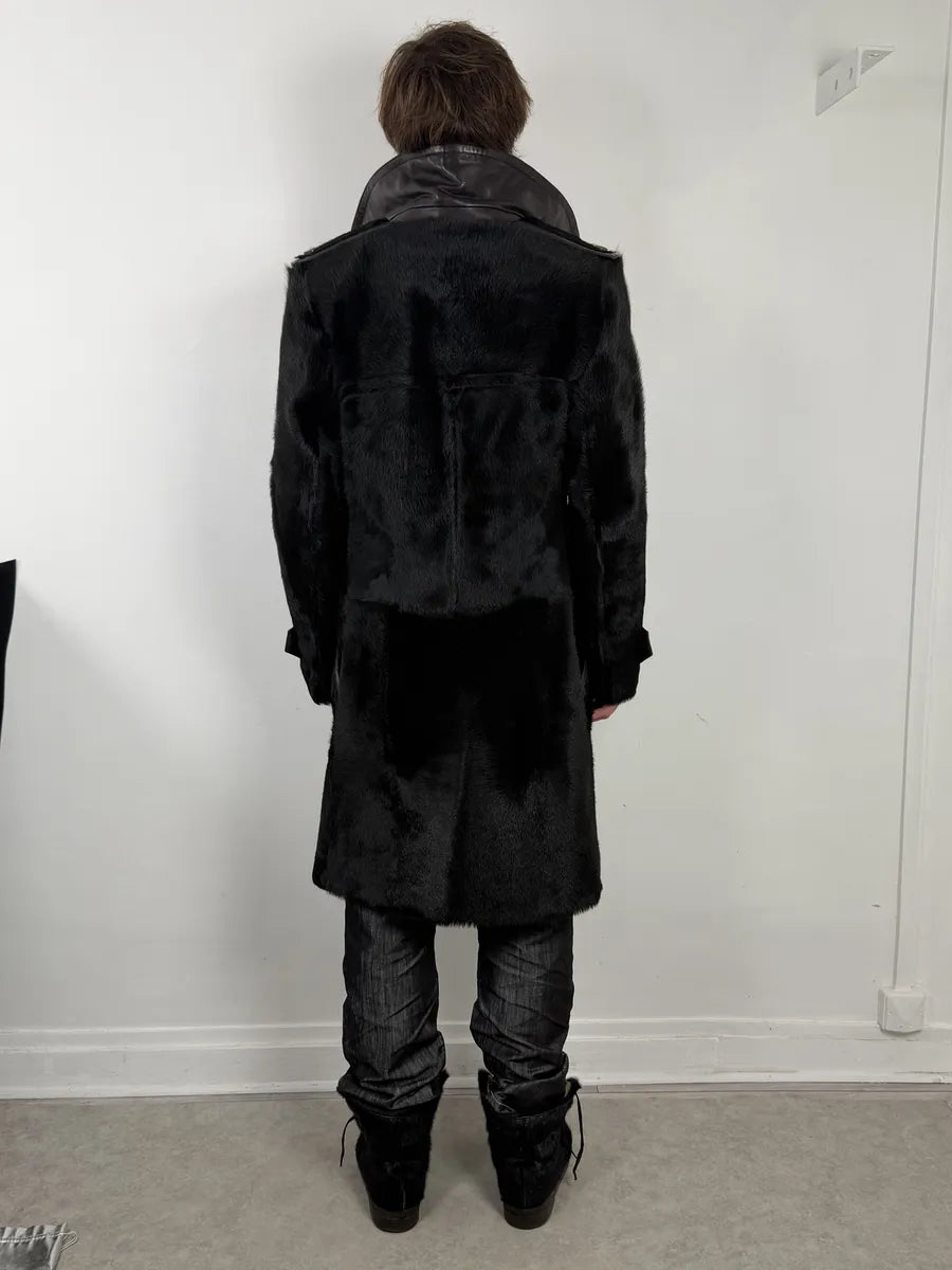 2000s Gucci Black Premium Fur Long Royal Coat XKxlxOn 4
