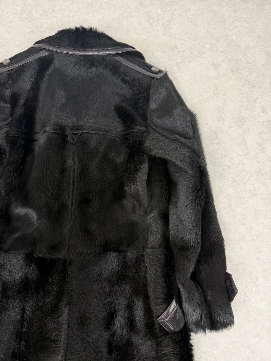 2000s Gucci Black Premium Fur Long Royal Coat XKxlxOn 8
