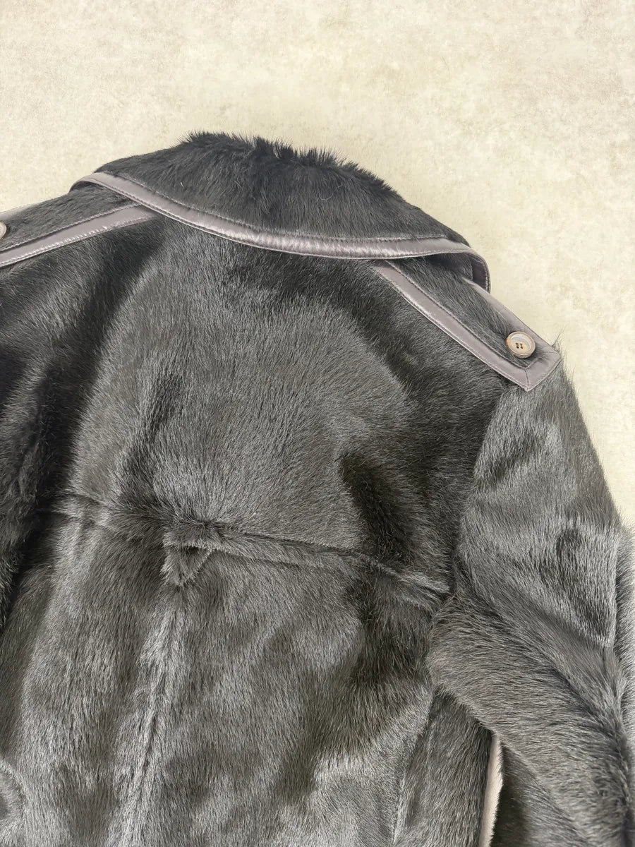 2000s Gucci Black Premium Fur Long Royal Coat XKxlxOn 9