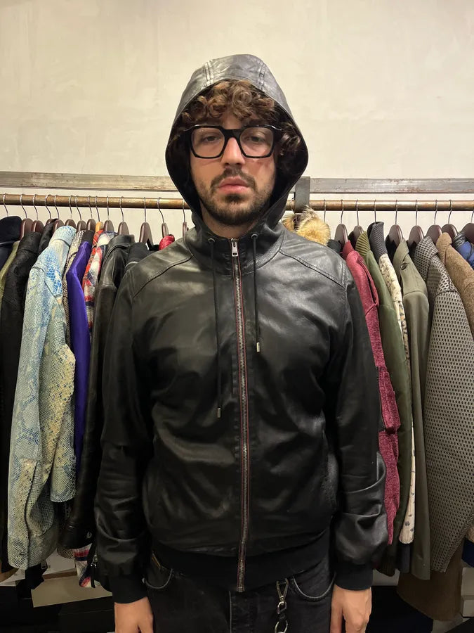 2000s Gucci Black Pure Leather Hooded Jacket by Tom Ford ZQQZMua 1