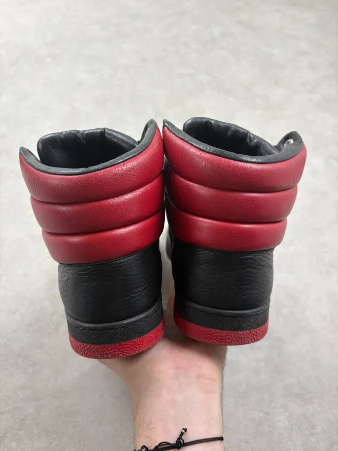 2000s Gucci Black & Red Contrast Leather High Sneakers CihQqjF 6