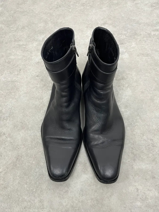 2000s Gucci Black Signature Ankle Leather Boots THqzTsr 4