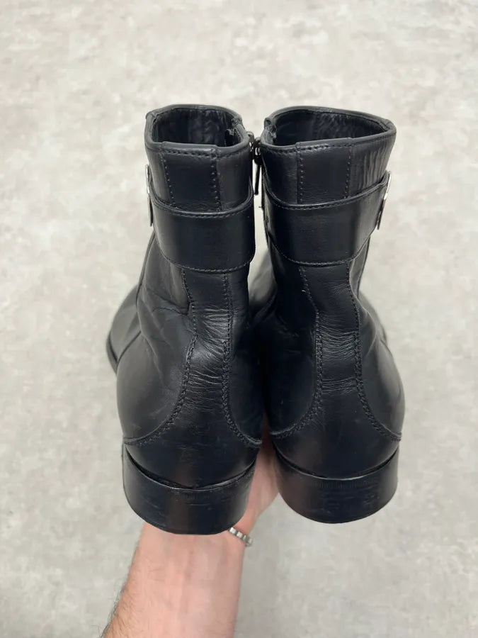 2000s Gucci Black Signature Ankle Leather Boots THqzTsr 5