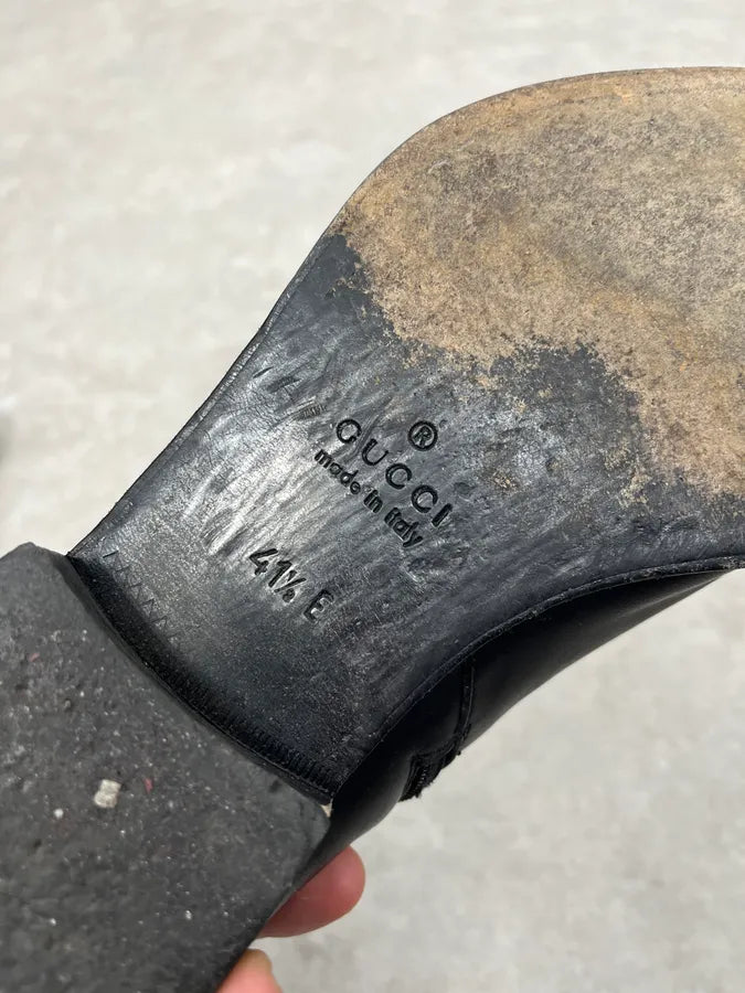 2000s Gucci Black Signature Ankle Leather Boots THqzTsr 7