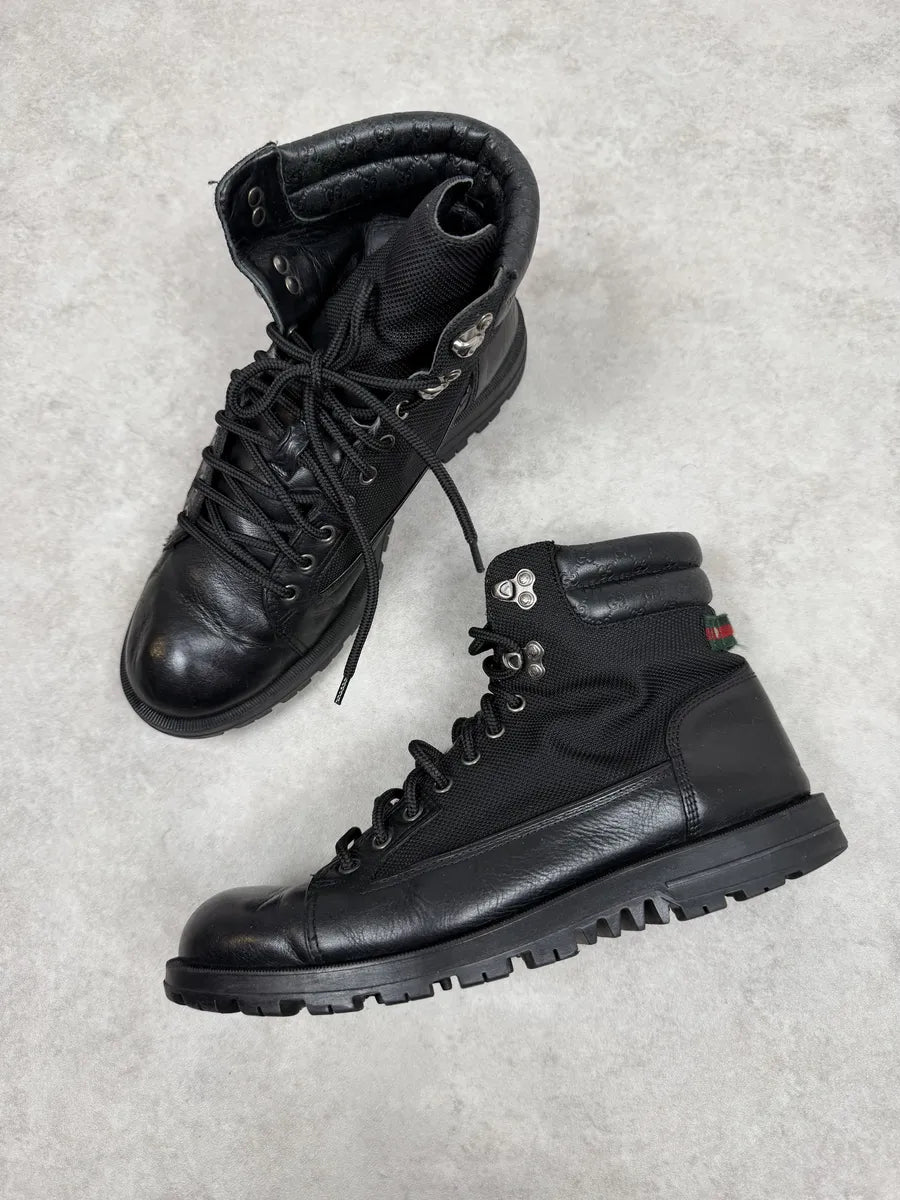 2000s Gucci Black Signature Leather Boots DDgLIMO 1