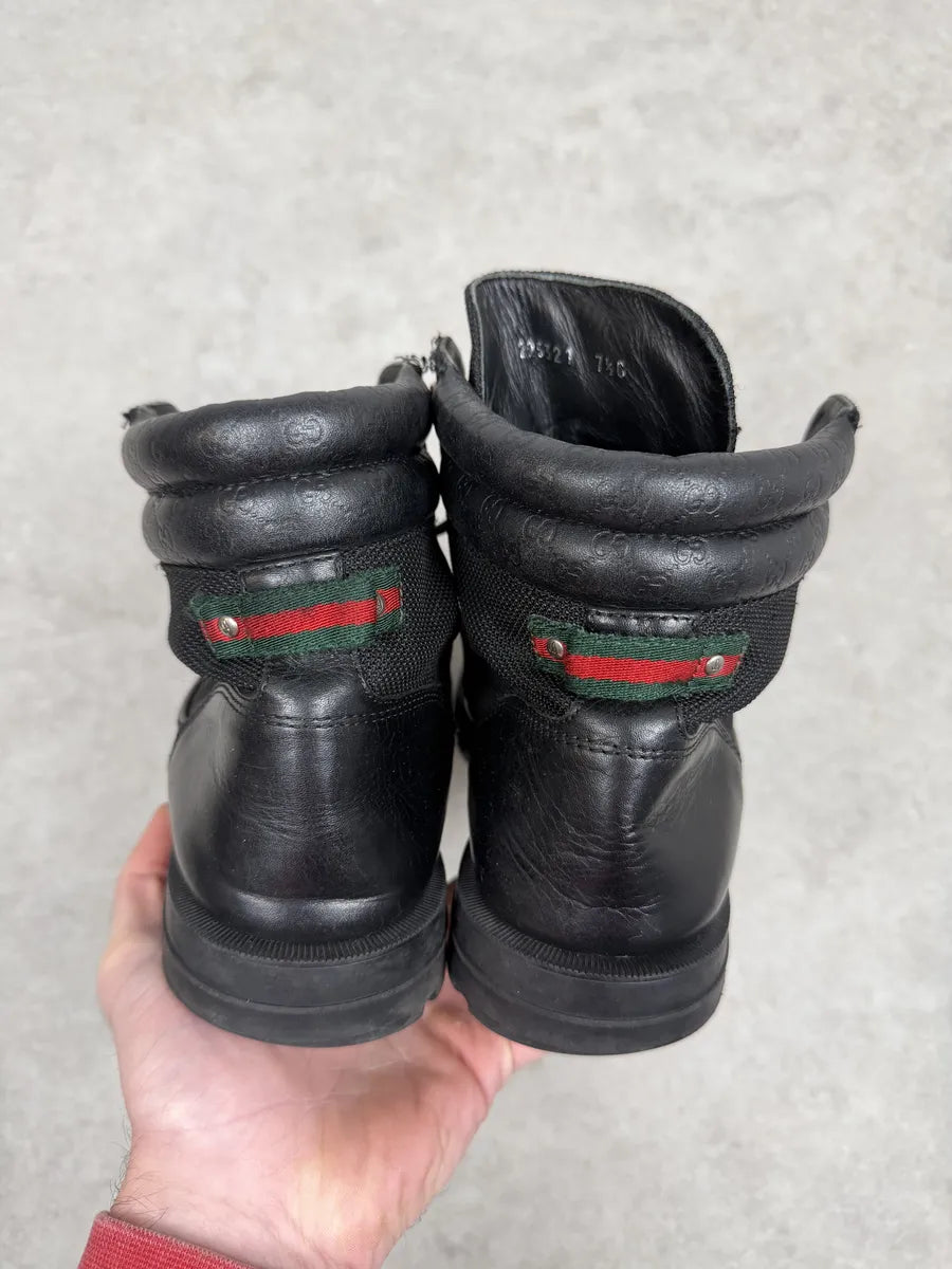 2000s Gucci Black Signature Leather Boots DDgLIMO 5