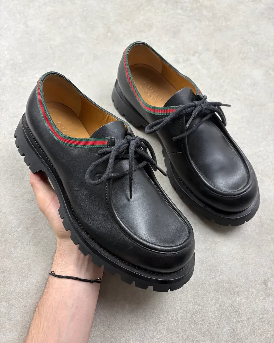 2000s Gucci Black Signature Leather Lug Sole Shoes BotVcTC 0