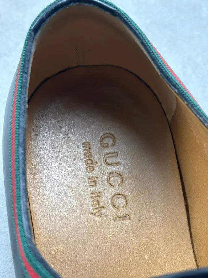 2000s Gucci Black Signature Leather Lug Sole Shoes BotVcTC 9