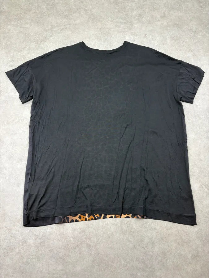 2010s Gucci Black Silk Leopard T-Shirt KdTzmkO 5