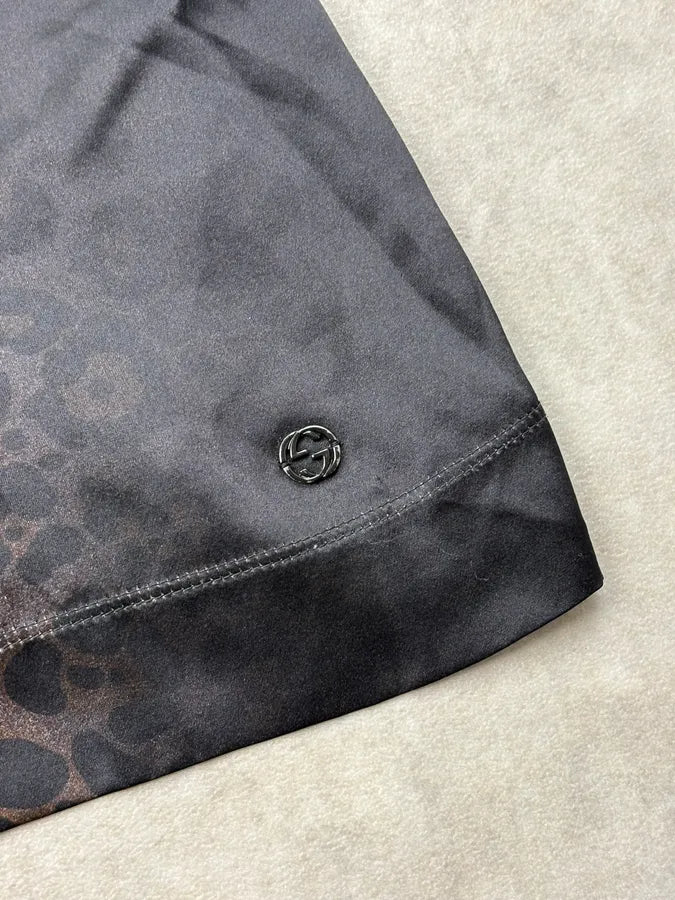 2010s Gucci Black Silk Leopard T-Shirt KdTzmkO 6
