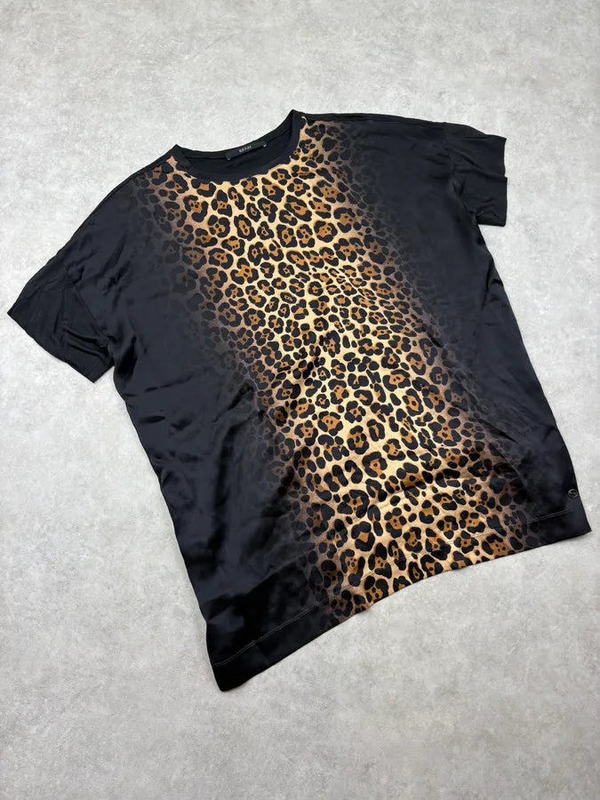 2010s Gucci Black Silk Leopard T-Shirt KdTzmkO 3