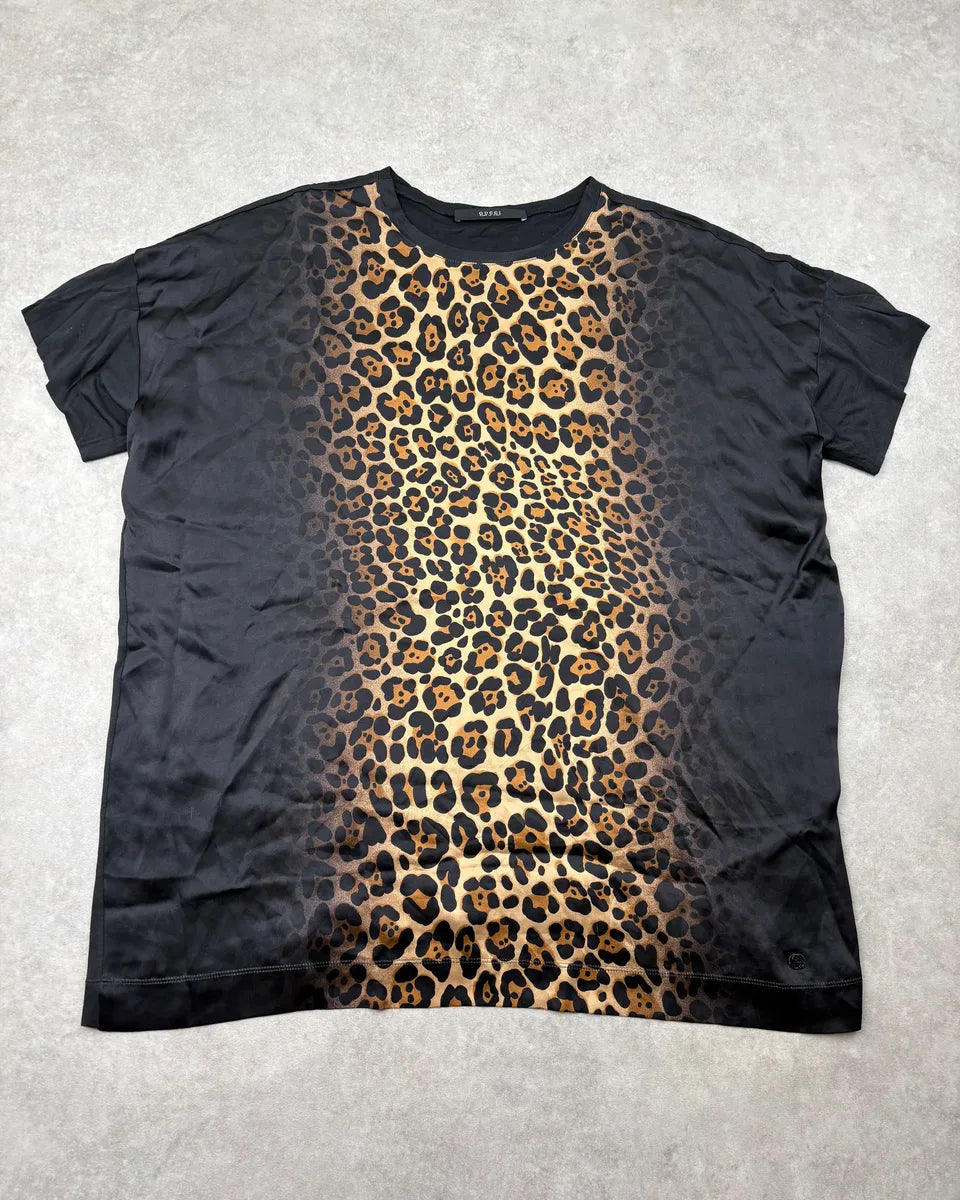 2010s Gucci Black Silk Leopard T-Shirt KdTzmkO 0