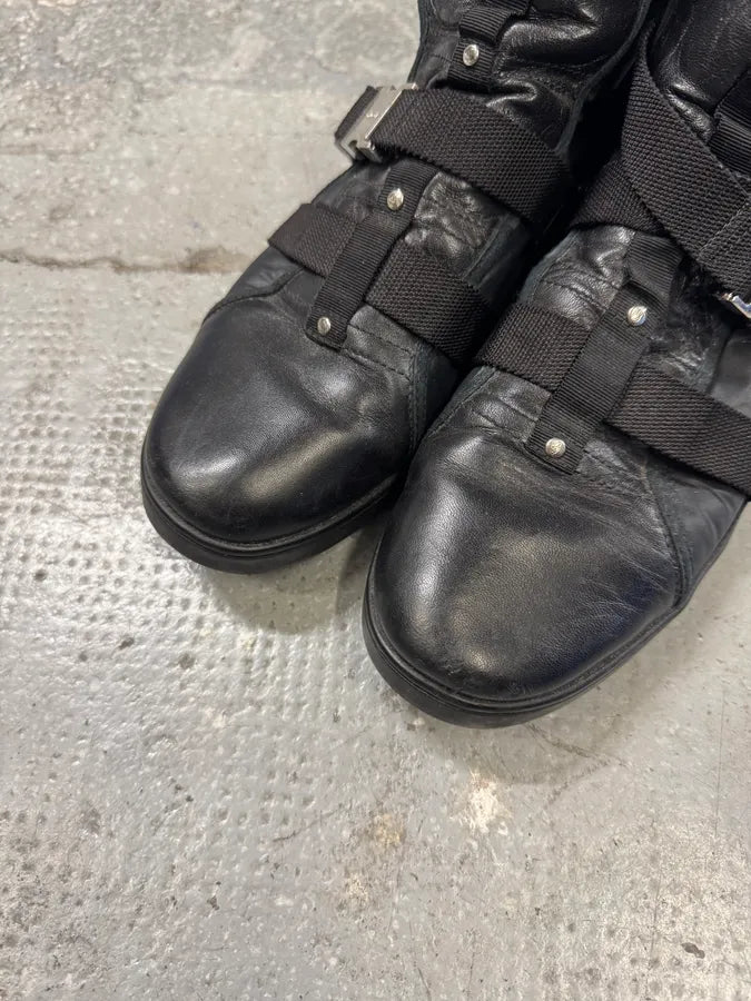 2000s Gucci Black Strap Buckle Mid Sneakers (40eu/us7) hxcygDJ 2