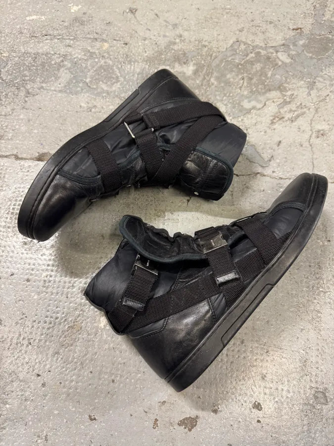 2000s Gucci Black Strap Buckle Mid Sneakers (40eu/us7) hxcygDJ 4