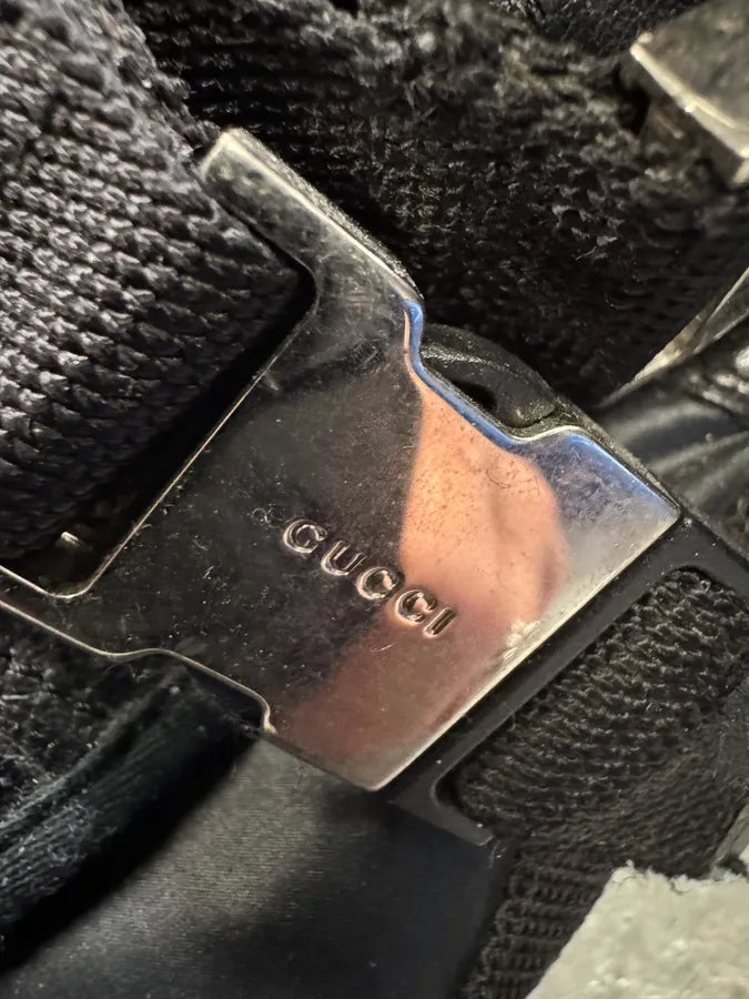 2000s Gucci Black Strap Buckle Mid Sneakers (40eu/us7) hxcygDJ 8