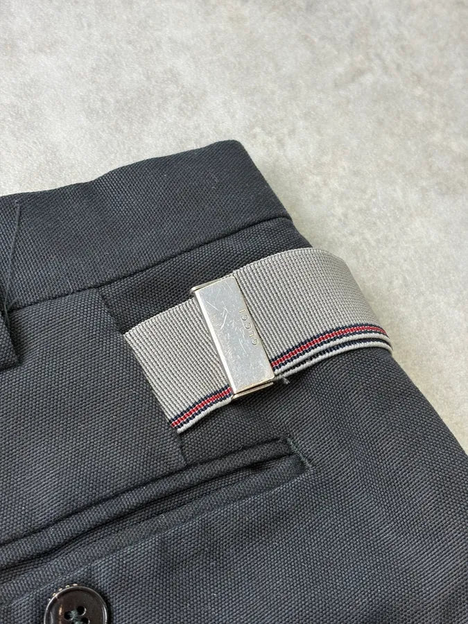 2000s Gucci Black Strap Cozy Pants THQhQIj 8