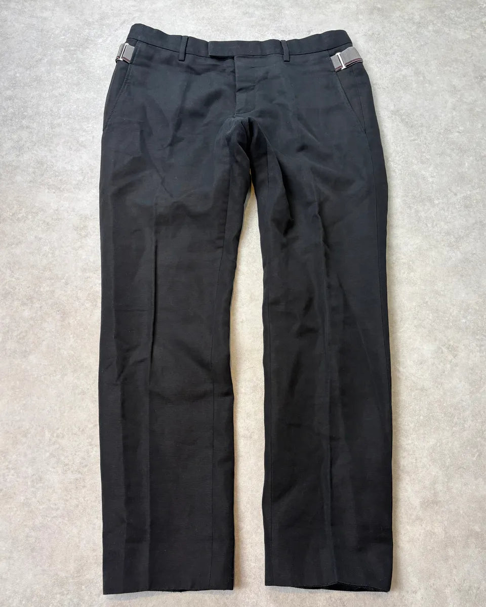 2000s Gucci Black Strap Cozy Pants THQhQIj 0