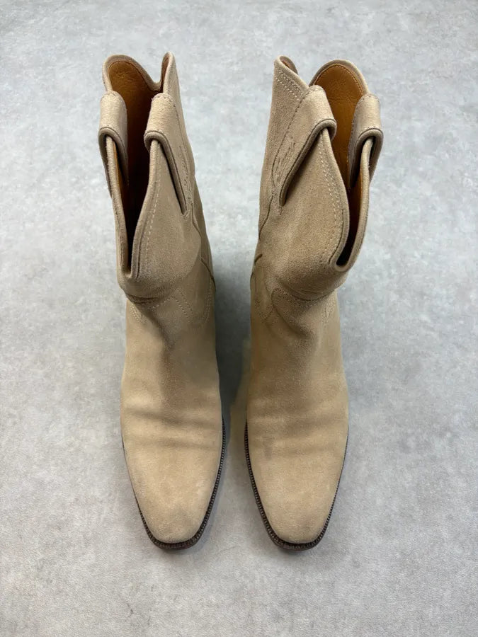2000s Gucci Beige Western Leather Boots BSmqJJb 2