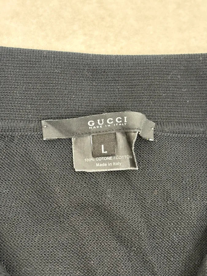 2000s Gucci Black Striped Hybrid Shirt & Sweater tPkwErJ 6