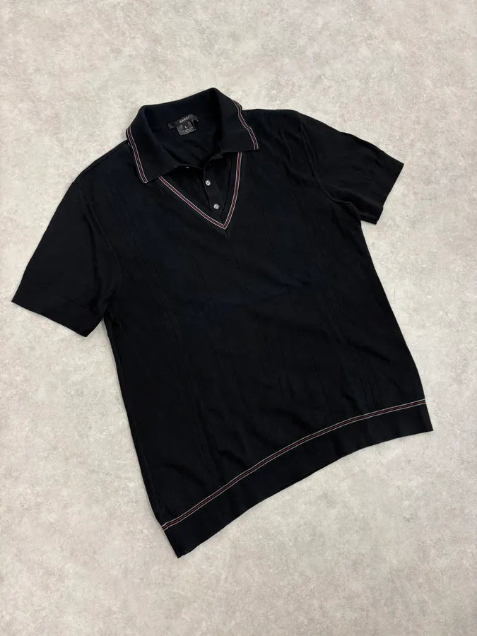 2000s Gucci Black Striped Hybrid Shirt & Sweater tPkwErJ 3